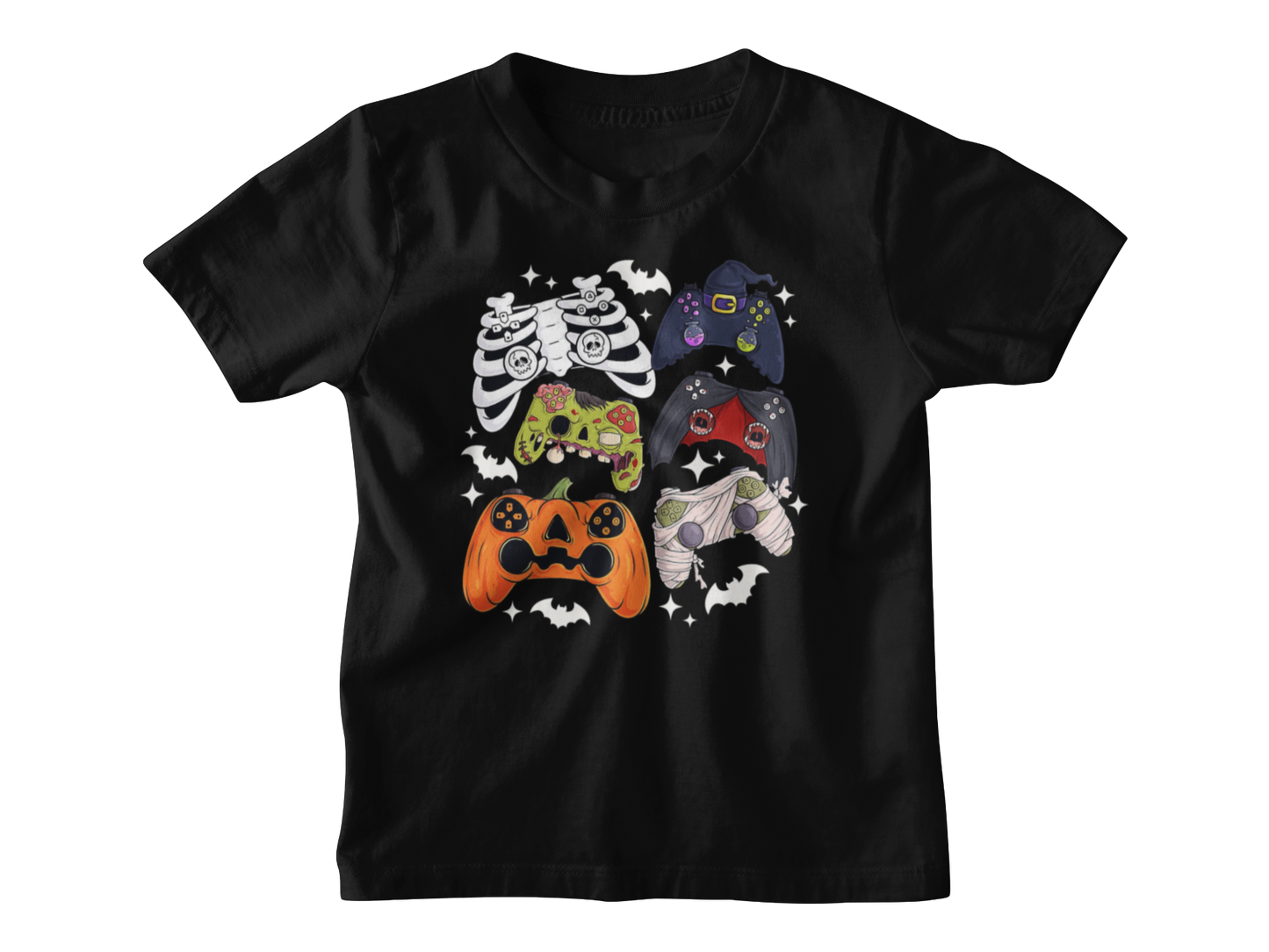 Halloween Gamer T- Shirt- kids, 100% Cotton, Pre- Washed