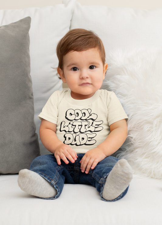 Cool Little Dude Streetwear Kids T-Shirt – Beige