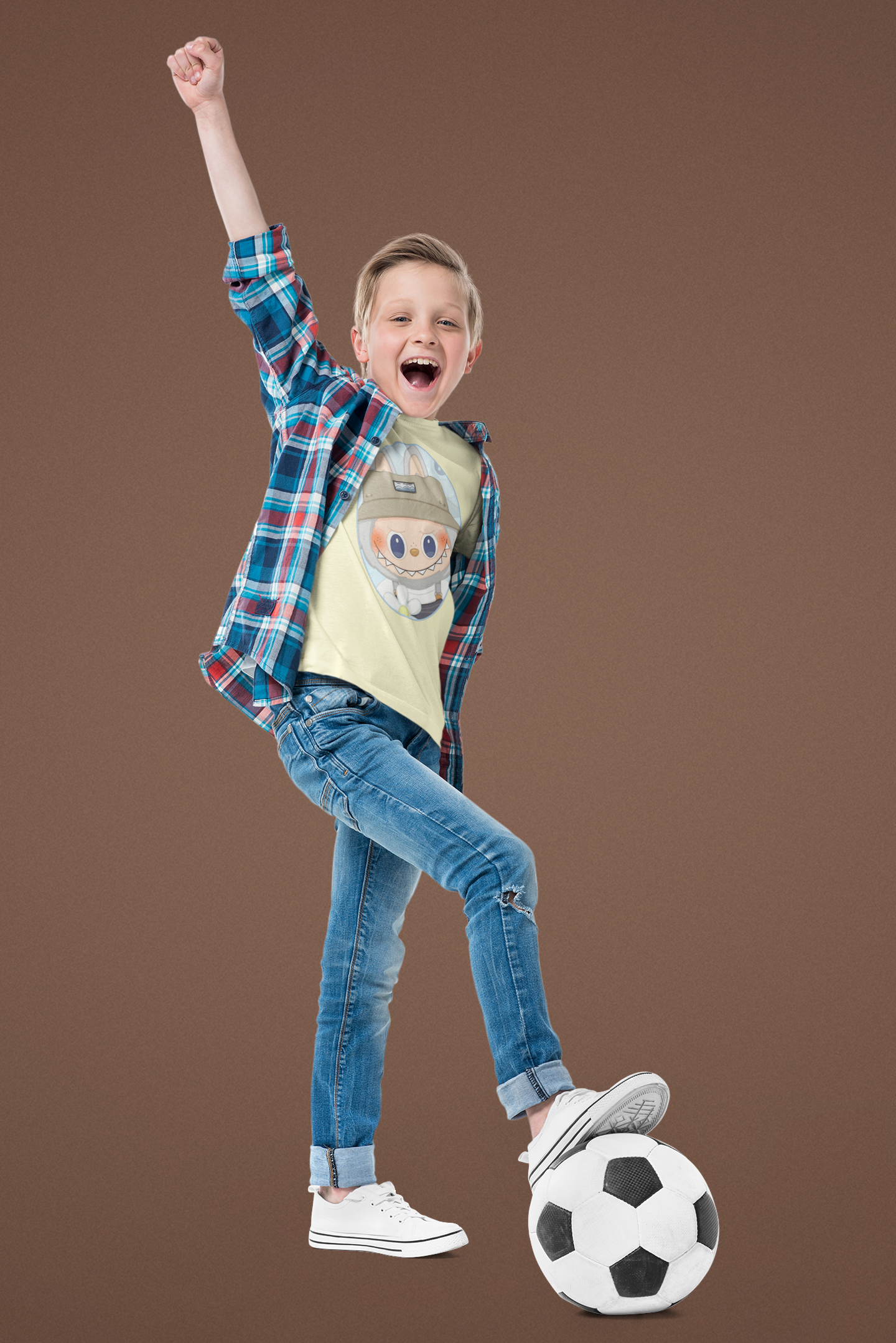 Cute Explorer Monster Kids Tank Top – Vintage-Inspired Cartoon Graphic