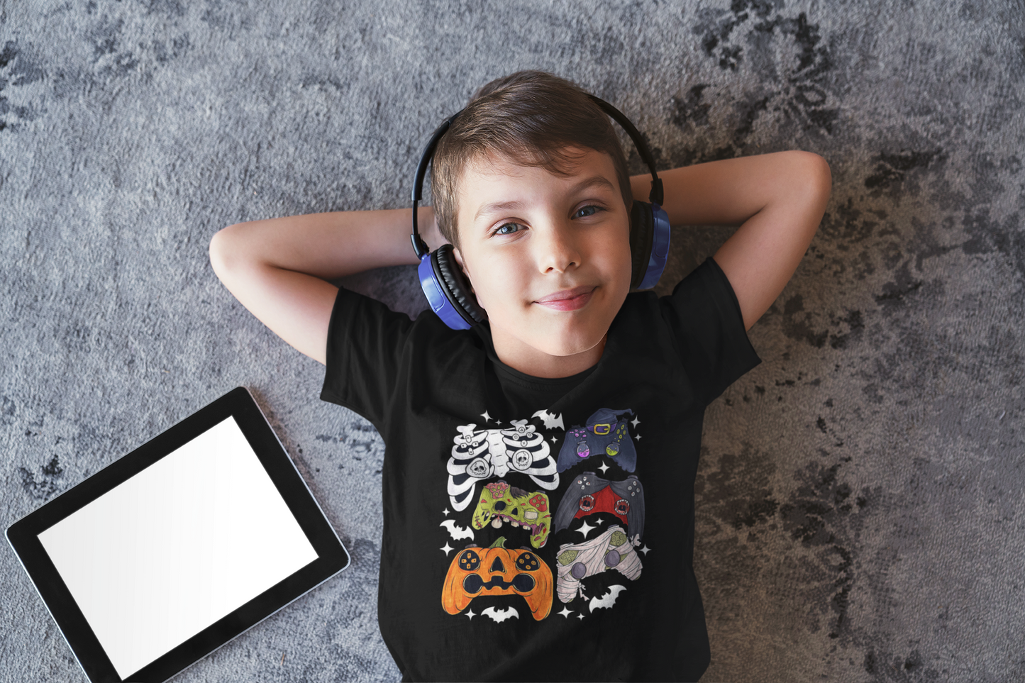 Halloween Gamer T- Shirt- kids, 100% Cotton, Pre- Washed