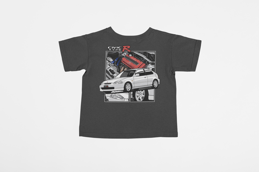 Vintage Civic Type R Kids T-Shirt – Washed Charcoal