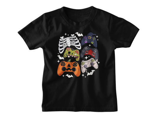 Halloween Gamer T- Shirt- kids, 100% Cotton, Pre- Washed