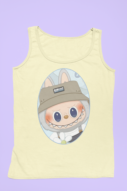 Cute Explorer Monster Kids Tank Top – Vintage-Inspired Cartoon Graphic
